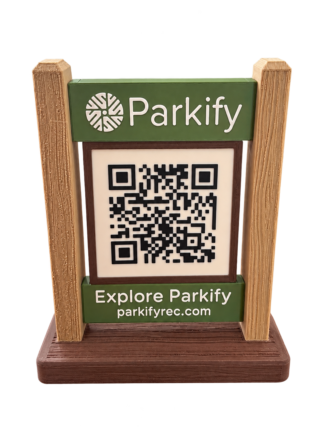 Finished 3D-printed Parkify QR display